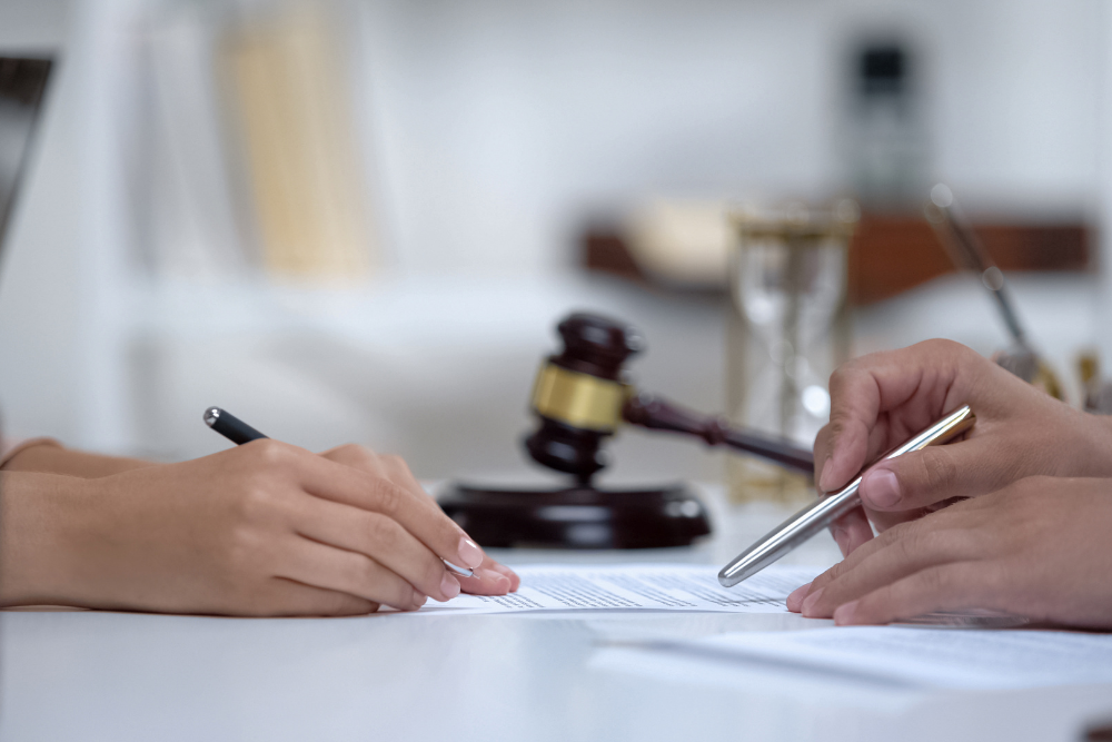 Lawyer helping collect accident evidence