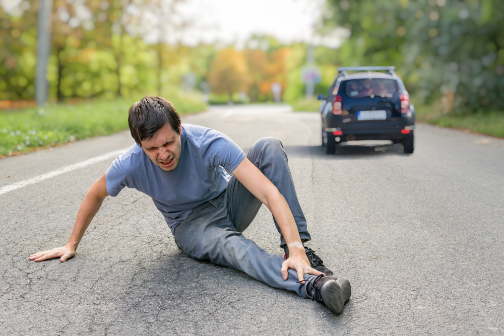 Car Hits A Pedestrian